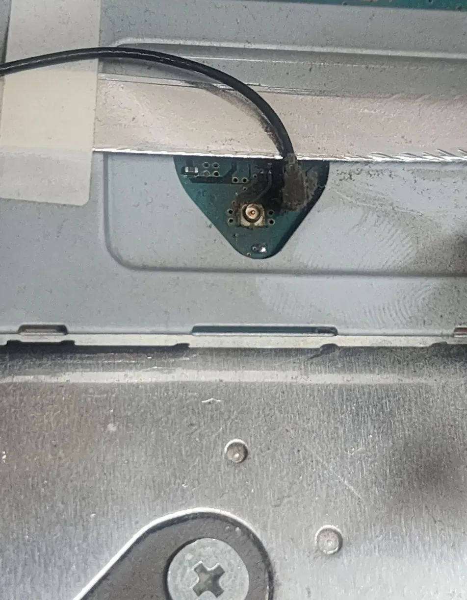 PS3 Wi-Fi antenna lead and connector on the wireless board